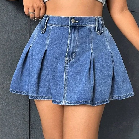 スカート sheller box pleated denim skirt Amazon.com: LXYZXZ Kawaii Denim Mini Skirts Y2k Jean Cargo